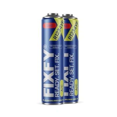 Afbeelding van FIXFY 5 in 1 2 x reserve koelmiddel R1234YF met olie, afdichtmiddel, droogmiddel en uv kleurstof, airconditioning zelf vullen (voertuigen vanaf 2017)