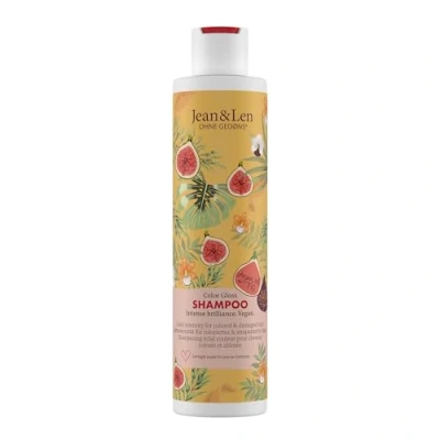Afbeelding van Jean &amp; Len Shampoo Colourglanz Argan Oil Fig, voor gekleurd gestresst haar, geeft kleurintensiteit en glans, zonder parabenen siliconen, veganistisch, 300 ml