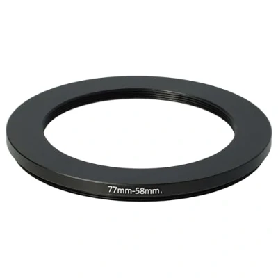 Afbeelding van vhbw Step down ring adapter van 77 mm naar 58 voor cameralens filteradapter, metaal, zwart