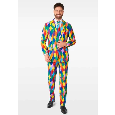 Afbeelding van Suitmeister Harleclown SET Kostuum, Heren, Maat: Medium, Multicoloured