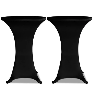 Afbeelding van Statafelhoes Stretch Ø60cm Zwart (2 stuks)