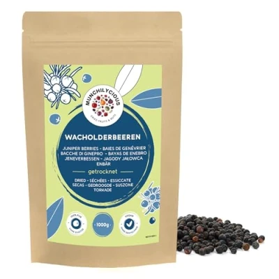Afbeelding van jeneverbessen heel 1kg van Munchilycious, gedroogd fruit, geen toegevoegde suiker, ongezoet en gedroogd, vegan