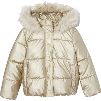 Afbeelding van Vertbaudet Donsjack met capuchon voor meisjes fleece voering