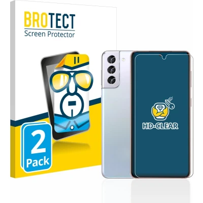Afbeelding van BROTECT Screenprotector voor Samsung Galaxy S21 5G (Voor+Camera) Folie Beschermfolie transparant (2 Stuks)