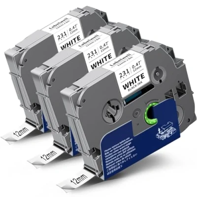 Afbeelding van Labelwell compatibele TZe 231 TZe231 voor Brother TZc TZ 12 mm x 8 m Gelamineerde zwart op wit labeltape P Touch PT H100R H105 H100LB H110 H107B D400 PTD210 E100 D600VP 1000