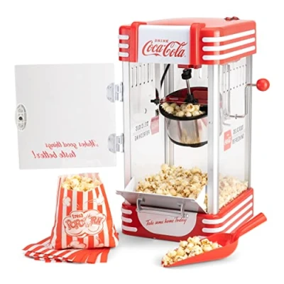 Afbeelding van Salco Coca Cola SNP 27CC Popcornmachine, rood, retrodesign, bioscoopstijl