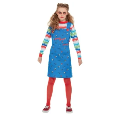 Afbeelding van Smiffy&#039;s Chucky &amp; Child&#039;s Play Kostuum Vreselijke Jaloerse Vriendin Meisje Blauw Small Halloween Verkleedkleding