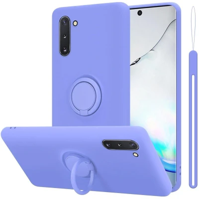 Afbeelding van Cadorabo Hoesje geschikt voor Samsung Galaxy NOTE 10 in LIQUID LICHT PAARS Beschermhoes van flexibel TPU silicone Case Cover met ring