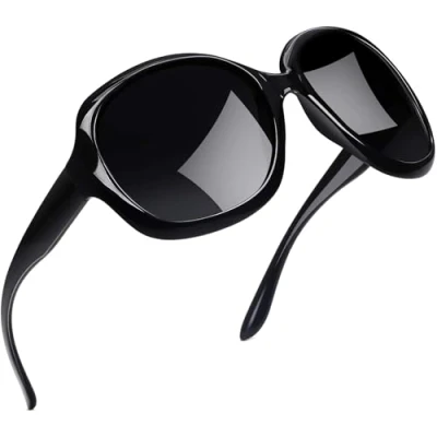 Afbeelding van Joopin Zonnebril Dames Gepolariseerde UV400 Bescherming Vintage Mode Oversized Vierkant Grote Zonnebrillen Vrouwen (Zwart)