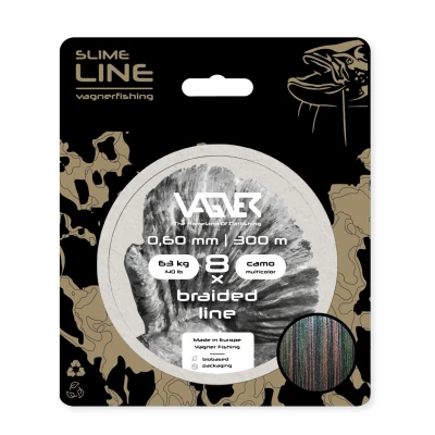 Afbeelding van Vagner Braided Camo Multicolor Line 0.60mm (63kg) (300m) Gevlochten lijn