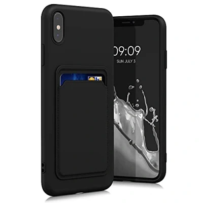 Afbeelding van kwmobile telefoonhoesje compatibel met Apple iPhone XS Max hoesje Case pasjeshouder Smartphone cover in zwart