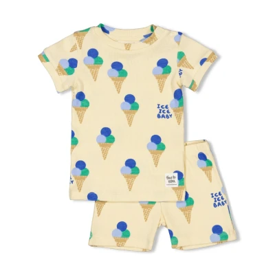Afbeelding van Feetje Pyjama Premium Summerwear Gino Gelato Geel Maat 56 T/m 86