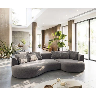Afbeelding van DELIFE Sofa Edina 330x170 cm Bouclé zilvergrijs