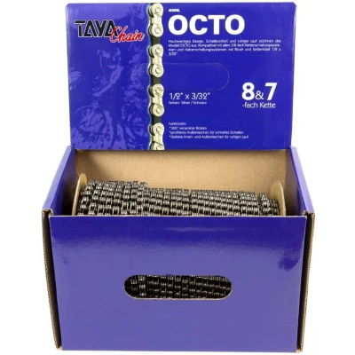 Afbeelding van Taya Ketting octo 7 8 speed 1/2x3/32 op rol 30 meter zwart/zilver