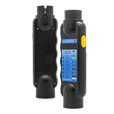 Afbeelding van DIN testapparaat aanhanger lichtverlichting tester 7 polig trailer 9V batterij