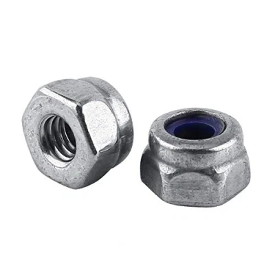 Afbeelding van M2 zeskantmoeren, roestvrij staal SS304 zelfborgende zeskantmoer, anti losse borgmoer met nylon sluitringen (M2, 100 stuks)