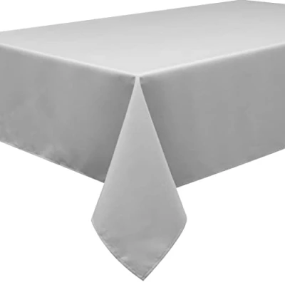 Afbeelding van Home Direct Tafelkleed van zware kwaliteit, onderhoudsvriendelijk, vierkant, 180 x cm, effen, lichtgrijs