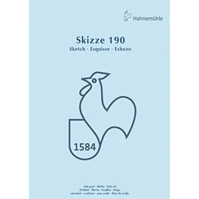 Afbeelding van HAHNEMÜHLE 60127432 Schetsblok, A4, 190 g/m², 50 vellen