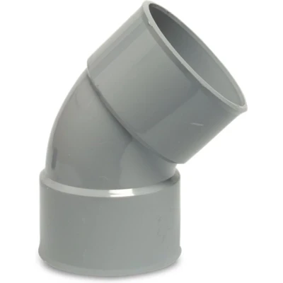 Afbeelding van Bocht 45 graden PVC U 125 mm lijmmof grijs KOMO
