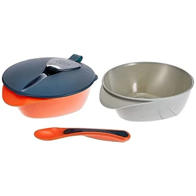 Afbeelding van Tommee Tippee Explora Feeding Bowls + lid &amp; spoon oranje/roze