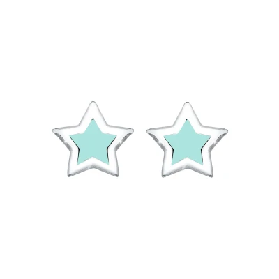 Afbeelding van Elli Stern Oorbellen, Dames, Maat: One Size, Hellblau