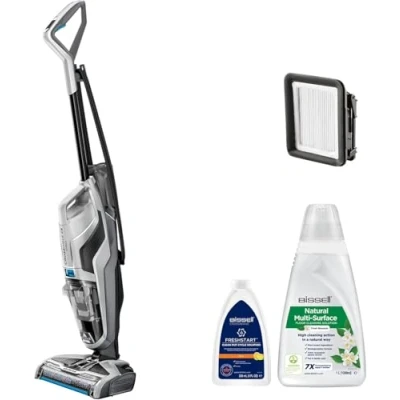 Afbeelding van BISSELL CrossWave C3 Pro Droog en Nat Stofzuiger Zuigt, Schrobt Droogt 3 in 1 Steelstofzuiger Multi Surface Vacuum Cleaner Ideaal voor Tapijt &amp; Harde Vloeren 80dB 3555N