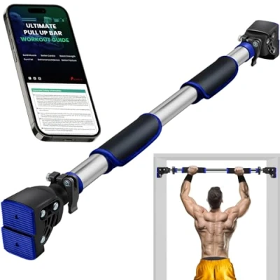 Afbeelding van ROMIX Optrekstang, Multifunctioneel Deurkozijn Pull Up Bar met Instelbare Breedte en Vergrendelingsmechanisme, Professionele Thuis Gym Trainer Uitrusting voor Workout, Oefening, Fitness Training