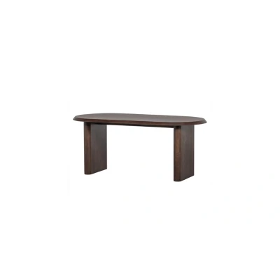 Afbeelding van Ellips Eeetkamertafel Mango Hout Walnoot 90X180
