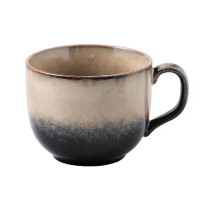 Afbeelding van Koffiemok groot, grote mok, mok 400 ml, aardewerk, mueslikommen met handvat, cappuccino kopjes muesli beker, XXL keramische porseleinen koffiebeker
