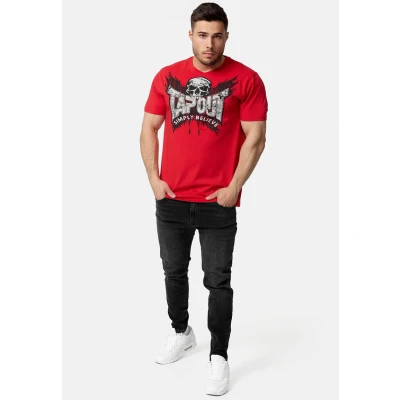 Afbeelding van Tapout Normale Passform Creston Tshirt print, Heren, Maat: Medium, Red black silver