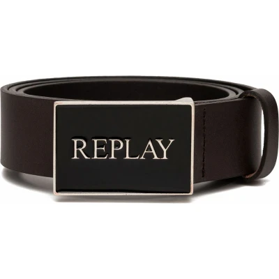Afbeelding van Replay Heren AM2683 riem, 128 zwartbruin, 110, Zwart Bruin, 110