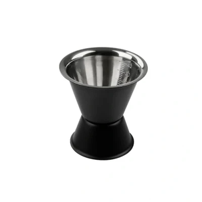 Afbeelding van Fackelmann 49765 Cocktaildispenser, alcoholdispenser, 2 cl en 4 cl, mat zwart, roestvrij staal, 6 x 6,1 cm