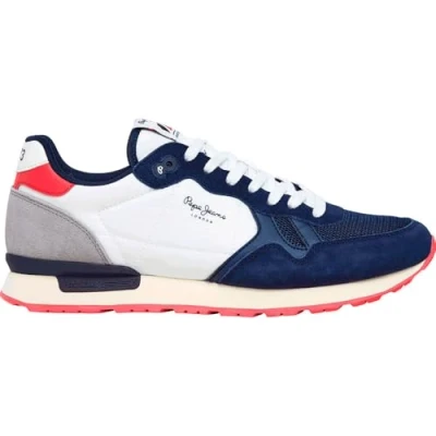 Afbeelding van Pepe Jeans BRIT CAMP Sneakers laag, Heren, Maat: 41, Navy Leer/ synthetisch