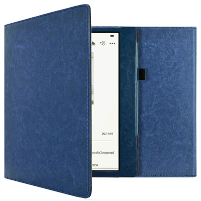 Afbeelding van Kobo Elipsa 2E Hoes: iMoshion Vegan Leather Bookcase Donkerblauw Kunstleder E Reader Hoezen