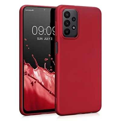 Afbeelding van kwmobile telefoonhoesje compatibel met Samsung Galaxy A23 4G / 5G hoesje Zachte case voor smartphone Back cover in metallic donkerrood