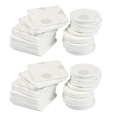 Afbeelding van TIMESETL 150 stuks zelfklevende pads, dubbelzijdig plakband, schuim EVA, vierkant (4 cm x 4 2,5 mm) en rond (3,5 3,5 schuimtape met bijzonder sterke kleefkracht, wit