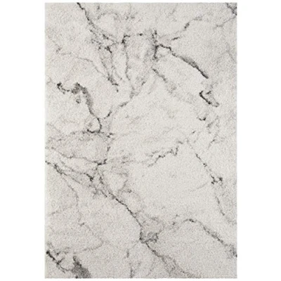 Afbeelding van Hoogpolig Tapijt/Vloerkleed Marble Mayrin Crème/grijs 80x150 Cm
