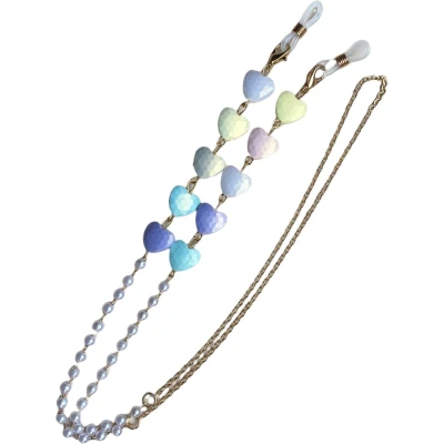 Afbeelding van Eyezoo® Brilketting brillenketting Pastel Hart &amp; Parels