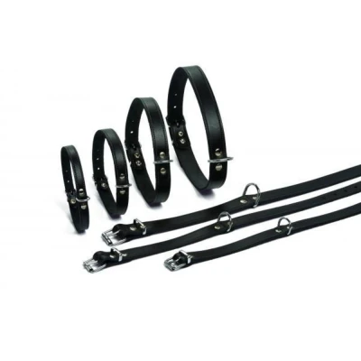 Afbeelding van Bz halsband leder zwart 32 cm x 10 mm