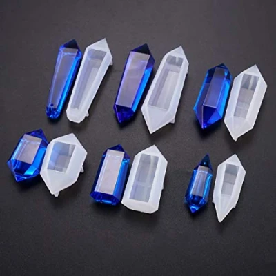 Afbeelding van FineInno 6 stuks Kristal Hanger Hars mallen Pendulum Resin Molds Sieraden Mal Ijsblokjes Epoxyhars Gietvorm voor DIY Ketting Ambachten