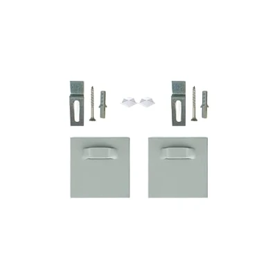 Afbeelding van Zelfklevende bevestigingsset Fotohouder Spiegelhouder Dibond Hanger Plakplaten (2x Houder Z Haken Siliconen Buffer 45x45mm)