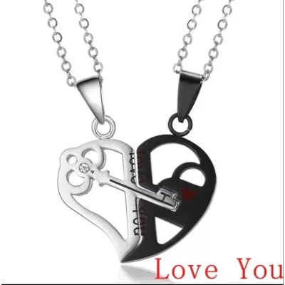 Afbeelding van EmmyRovi Vriendschapsketting Sieraden Hanger I Love You Zwart / Zilver Cadeau