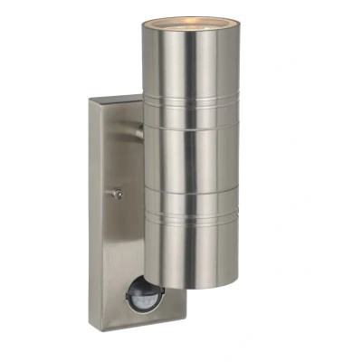 Afbeelding van Lucide ARNE LED Wandspot Buiten Ø 6,3 cm GU10 2x5W 2700K IP44 Mat chroom
