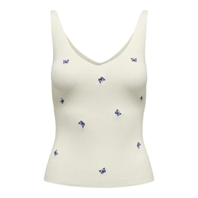 Afbeelding van Jacqueline de Yong Top Jdynanna S/l Embroidery Knt 15257194 Cloud Dancer Dames Maat XL