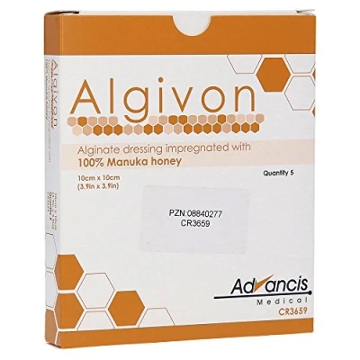 Afbeelding van Algivon Manuka Alginaat 10x10 cm 5 stuks