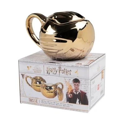 Afbeelding van Harry Potter mok in geschenkdoos gouden snaai Quidditch koffiemok beker keramische goud 450 ml