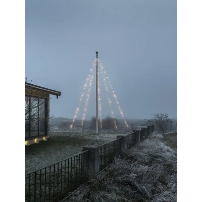 Afbeelding van KONSTSMIDE Led boomverlichting kerstversiering buiten, vlaggenmastverlichting met ring, 5 strengen à 100 frozen dioden (1 stuk)