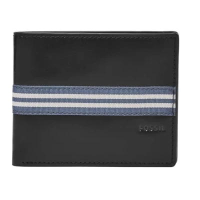 Afbeelding van FOSSIL Portemonnee Jared Coin Pocket Bifold Black Zwart