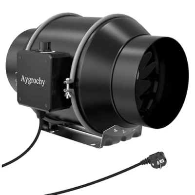 Afbeelding van Aygrochy 150 mm Buisventilator kanaalventilator, uitlaatventilator met variabele snelheidsregeling, afvoerventilator voor verwarming, koeling, booster, groeitenten, hydrocultuur, thuisgebruik, ventilatie en afvoerluchtventilator.