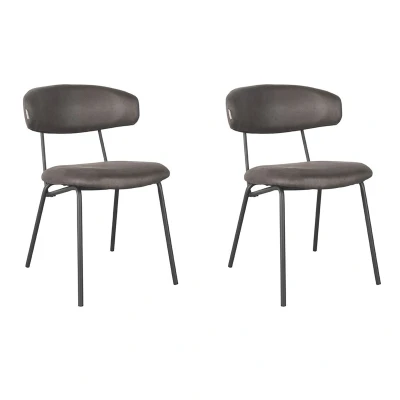 Afbeelding van LABEL51 Eetkamerstoel Zack Antraciet Micro Suede Majorr
